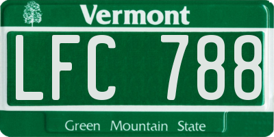 VT license plate LFC788