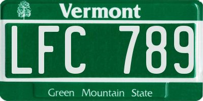 VT license plate LFC789