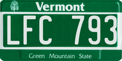 VT license plate LFC793