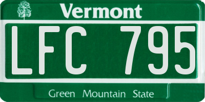 VT license plate LFC795