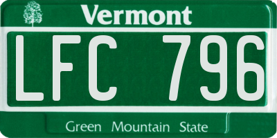 VT license plate LFC796