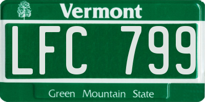 VT license plate LFC799