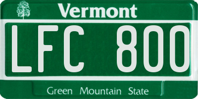 VT license plate LFC800