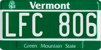 VT license plate LFC806