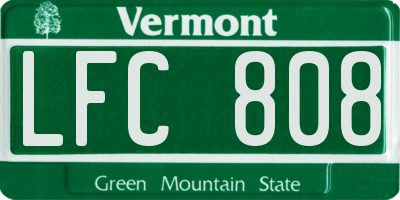 VT license plate LFC808