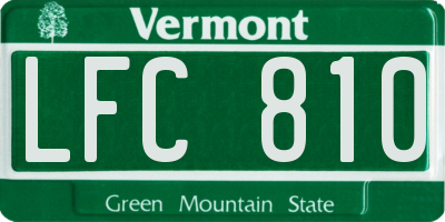 VT license plate LFC810