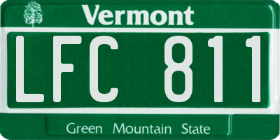 VT license plate LFC811