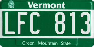 VT license plate LFC813