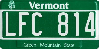 VT license plate LFC814