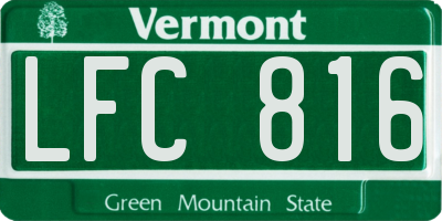 VT license plate LFC816