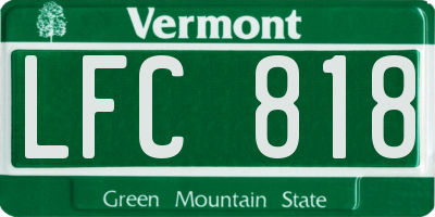 VT license plate LFC818