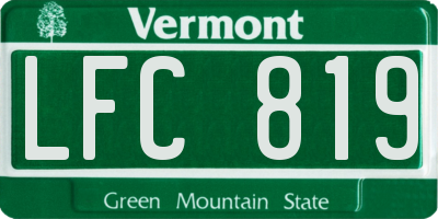VT license plate LFC819