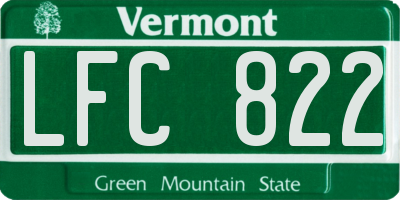 VT license plate LFC822