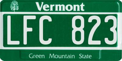 VT license plate LFC823