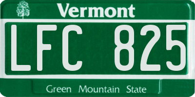 VT license plate LFC825