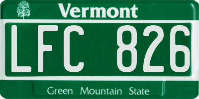 VT license plate LFC826