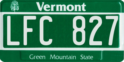 VT license plate LFC827