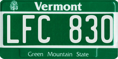 VT license plate LFC830