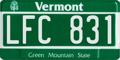 VT license plate LFC831