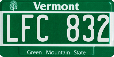 VT license plate LFC832