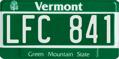 VT license plate LFC841