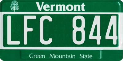 VT license plate LFC844