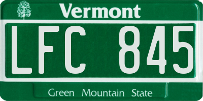 VT license plate LFC845