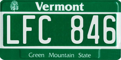 VT license plate LFC846