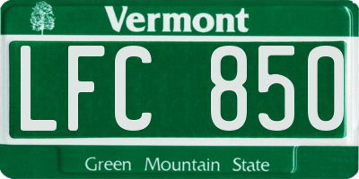 VT license plate LFC850