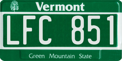 VT license plate LFC851