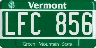 VT license plate LFC856