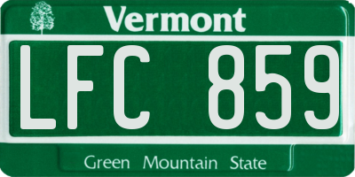 VT license plate LFC859