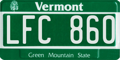 VT license plate LFC860