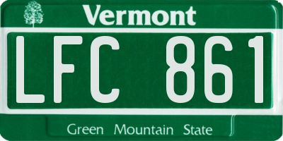 VT license plate LFC861
