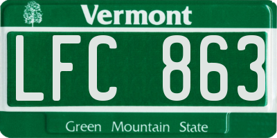 VT license plate LFC863