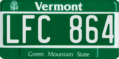 VT license plate LFC864