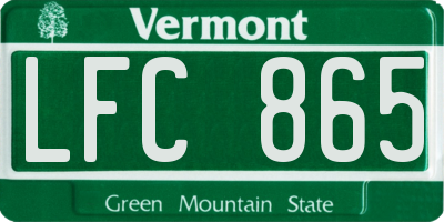 VT license plate LFC865