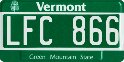 VT license plate LFC866