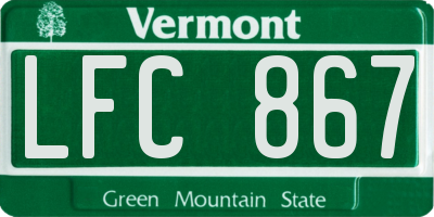 VT license plate LFC867