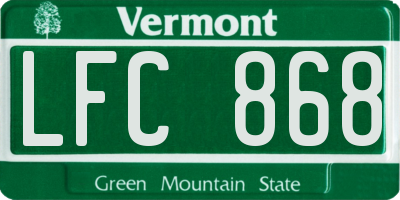 VT license plate LFC868