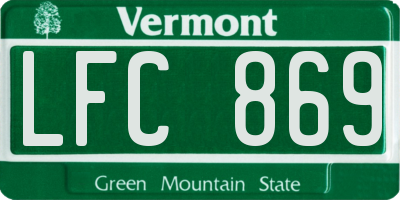 VT license plate LFC869