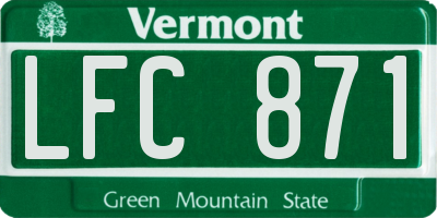 VT license plate LFC871