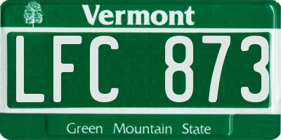 VT license plate LFC873