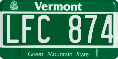 VT license plate LFC874