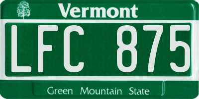 VT license plate LFC875