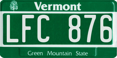 VT license plate LFC876