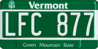 VT license plate LFC877