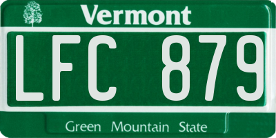 VT license plate LFC879