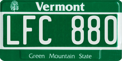VT license plate LFC880