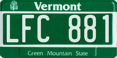 VT license plate LFC881